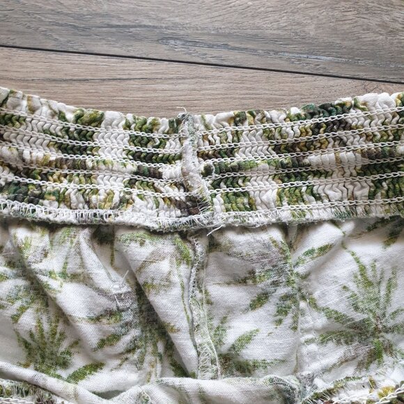 Palm Tree Print Elastic Waist Womens Casual Shorts Pockets Lightweight Summer - Picture 4 of 6